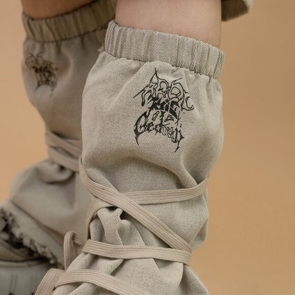 ACDC Rag x Gedraji Cryptid Corpse Beige Leg Warmer - Picture 2 of 6